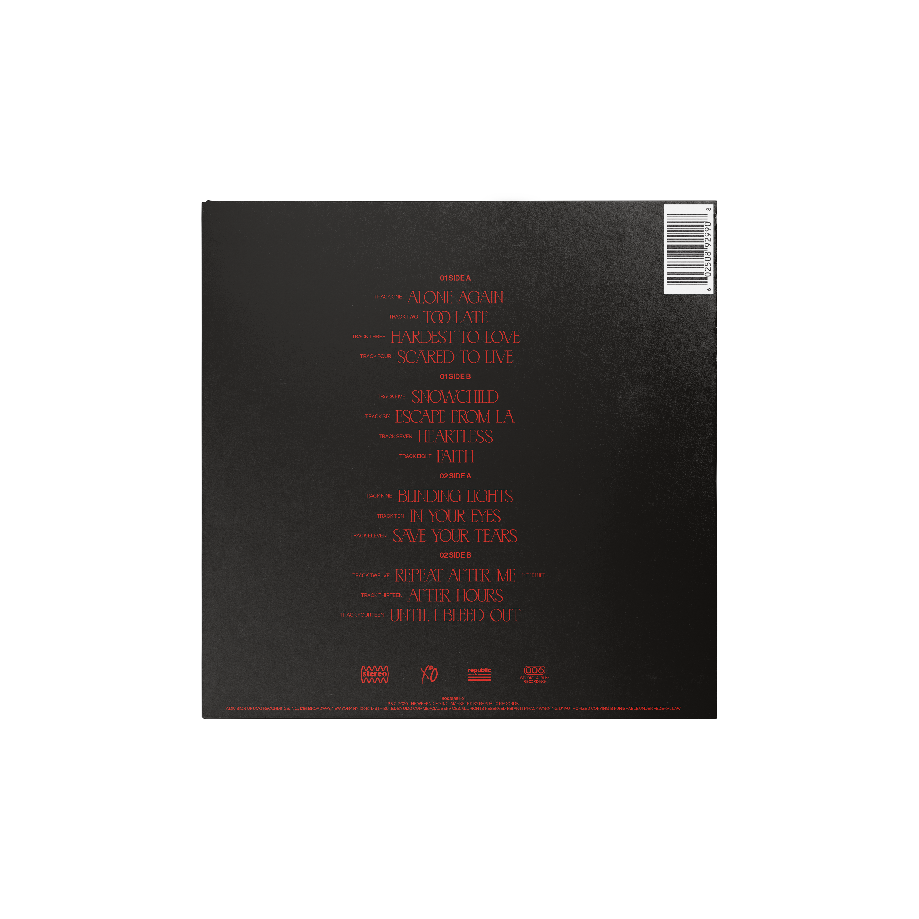 The Weeknd - AFTER HOURS 2LP