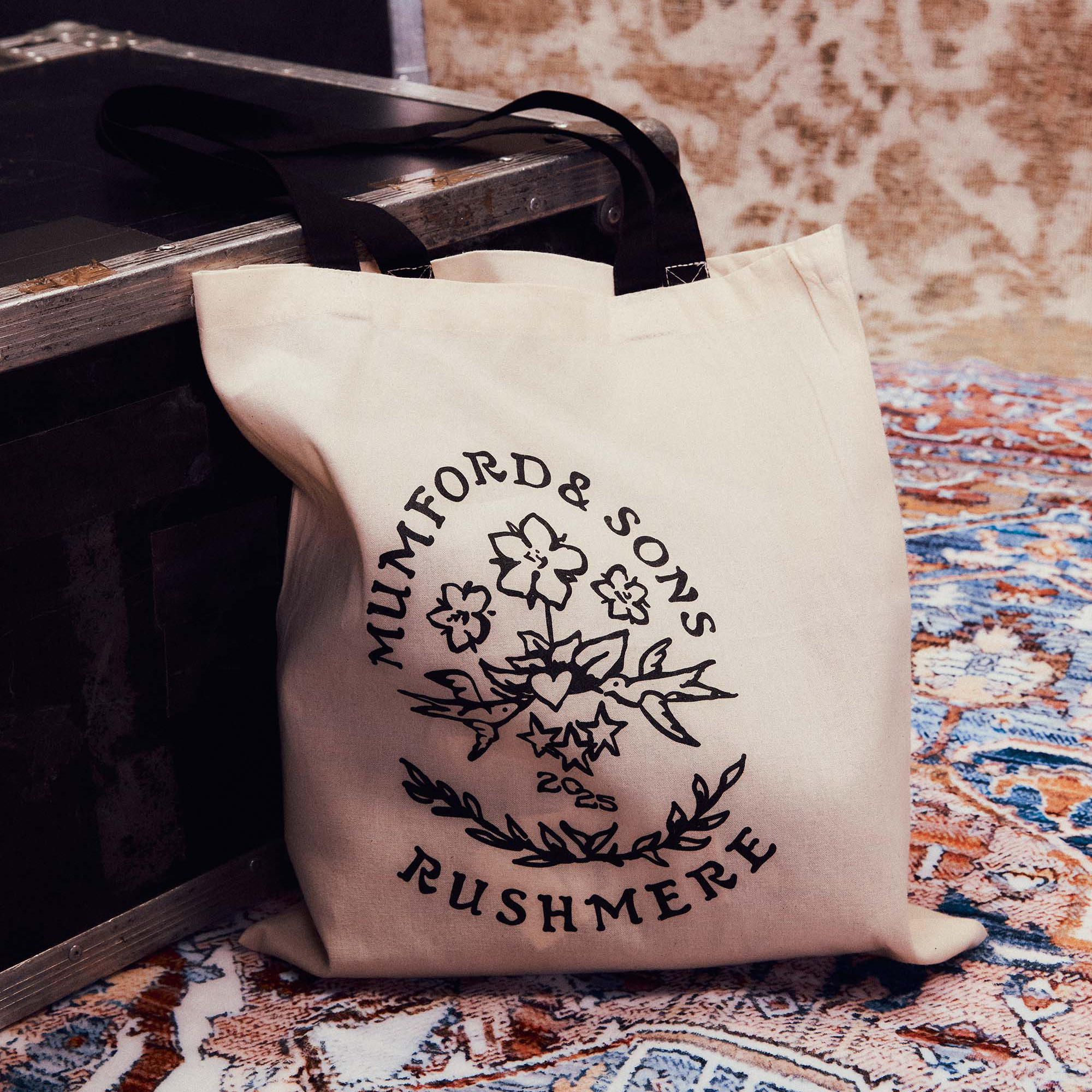 Mumford & Sons  - Beige Stamp Print Tote Bag