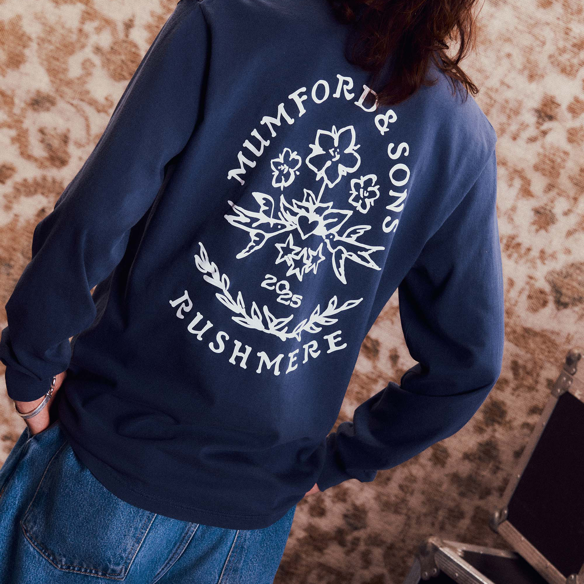 Mumford & Sons - Blue Stamp Print Long Sleeve T-Shirt
