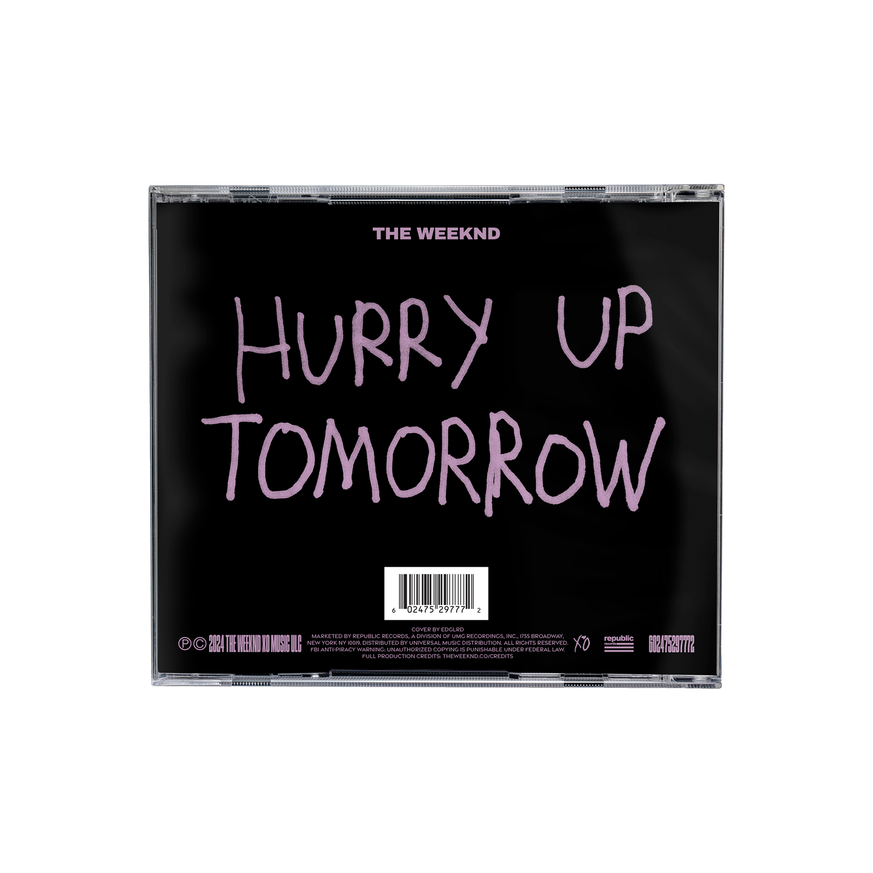 The Weeknd - The Weeknd x Harmony Korine for EDGLRD ‘Hurry Up Tomorrow’ Collector’s Edition CD