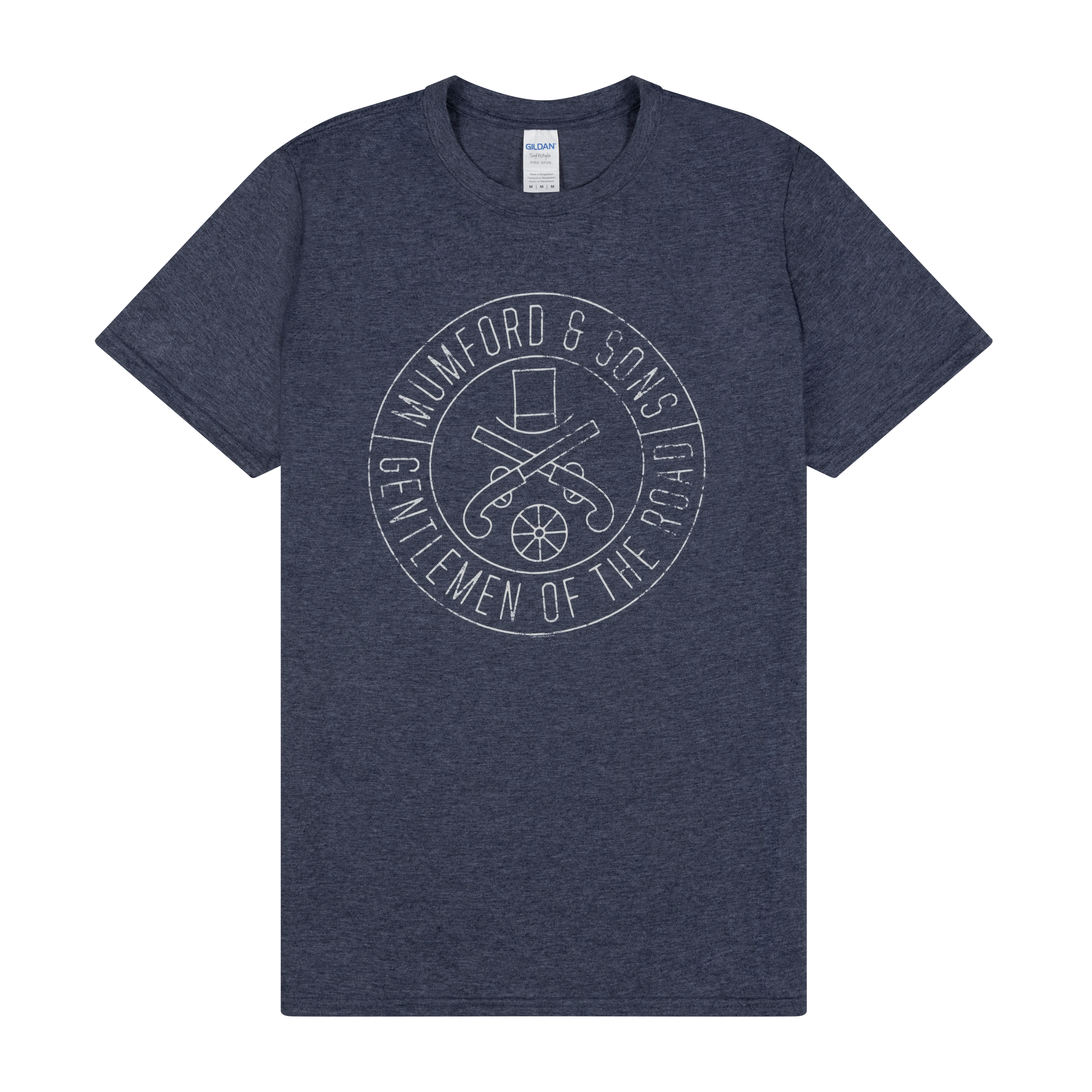 Mumford & Sons  - Navy Gun Seal Logo Print T-shirt