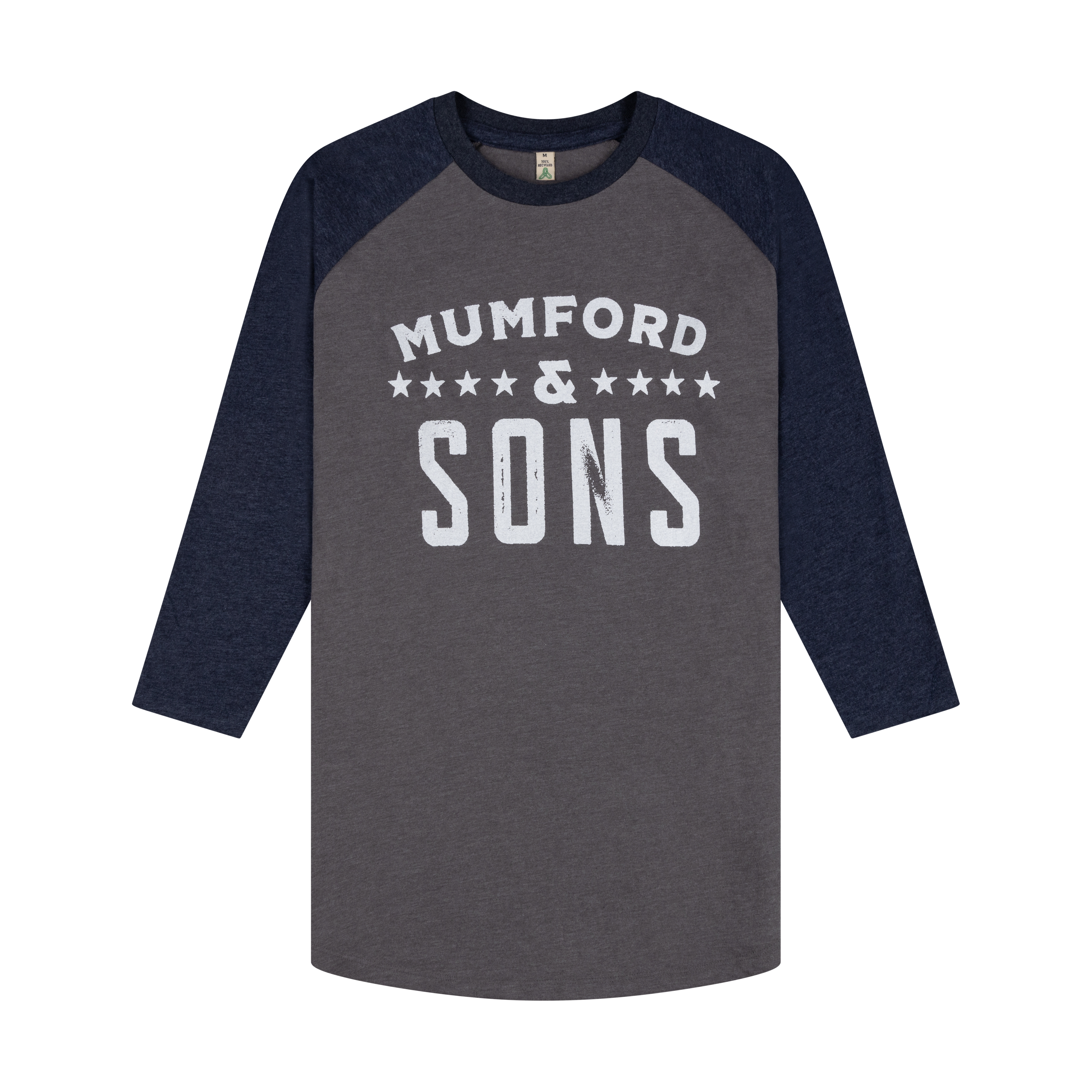 Mumford & Sons  - Grey Classic Logo Red Print Raglan T-Shirt