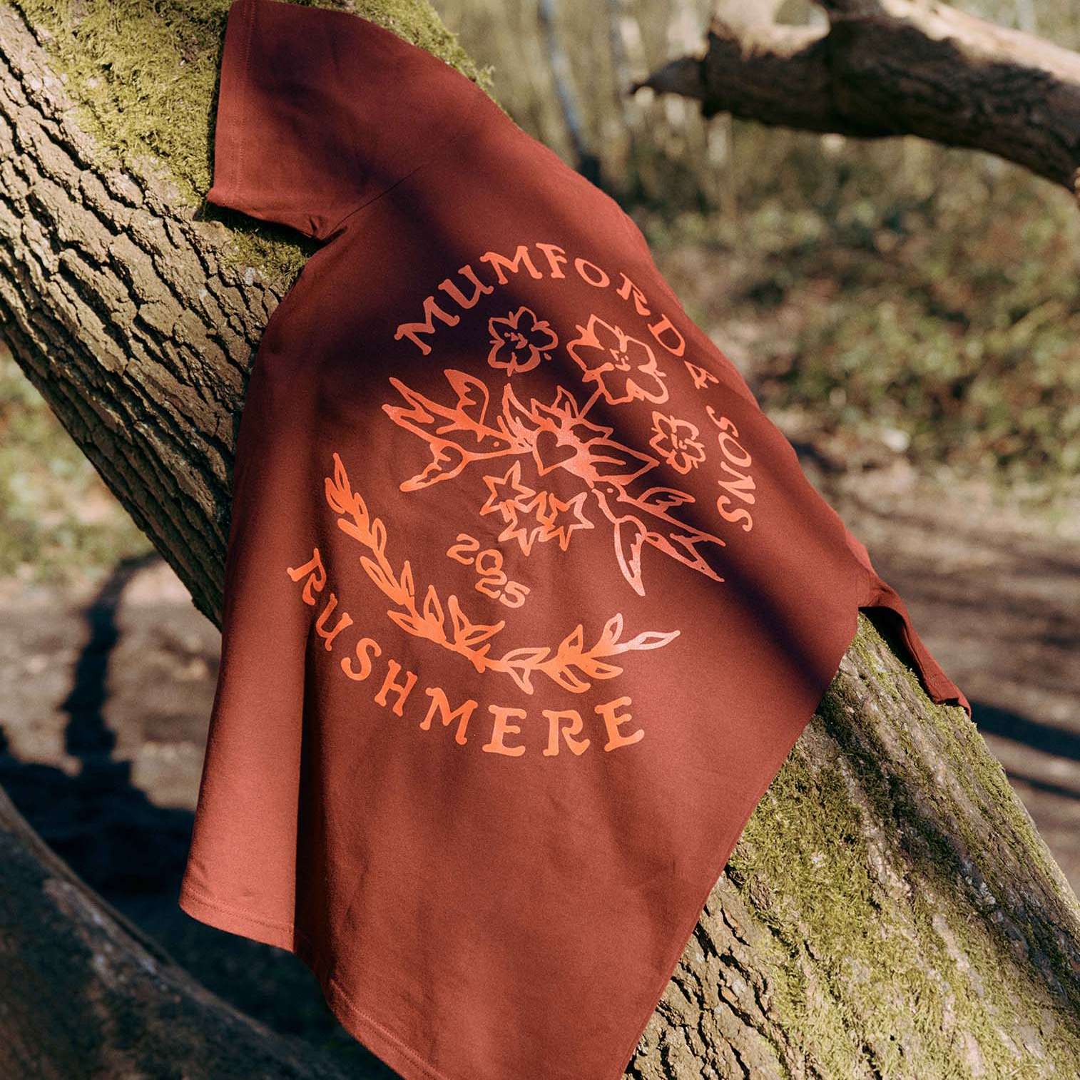 Mumford & Sons - Maroon Stamp Print T-Shirt