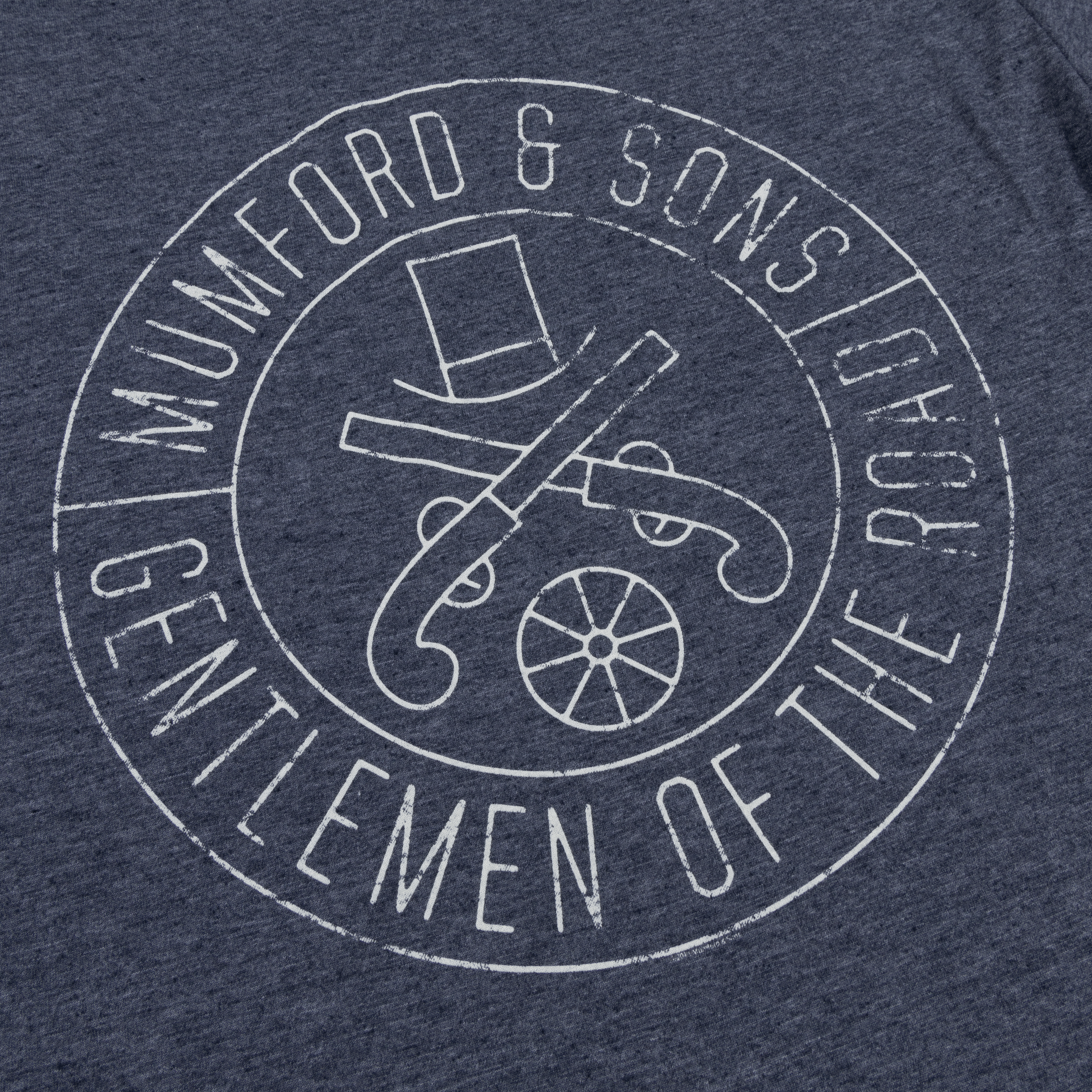 Mumford & Sons  - Navy Gun Seal Logo Print T-shirt