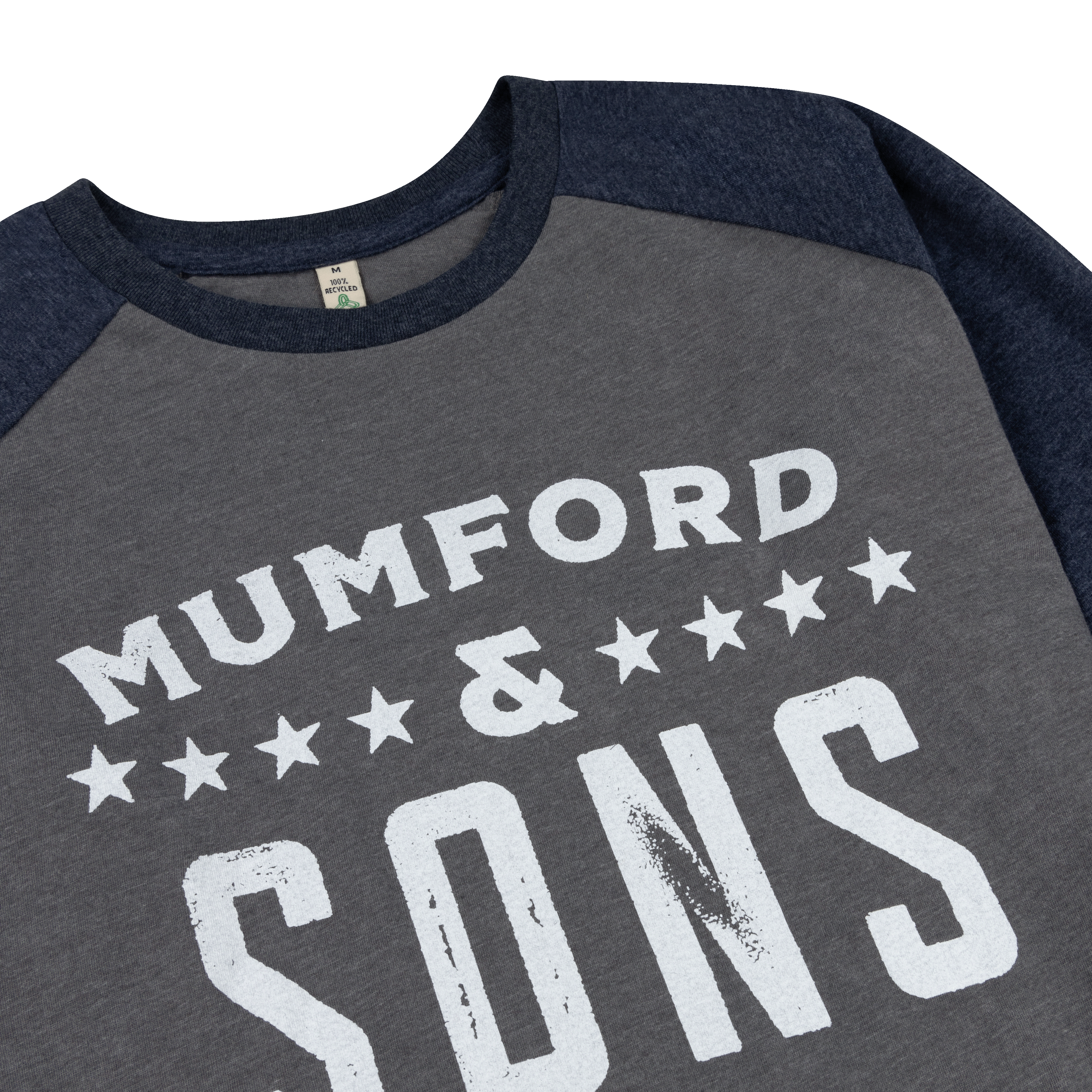 Mumford & Sons - Grey Classic Logo Red Print Raglan T-Shirt