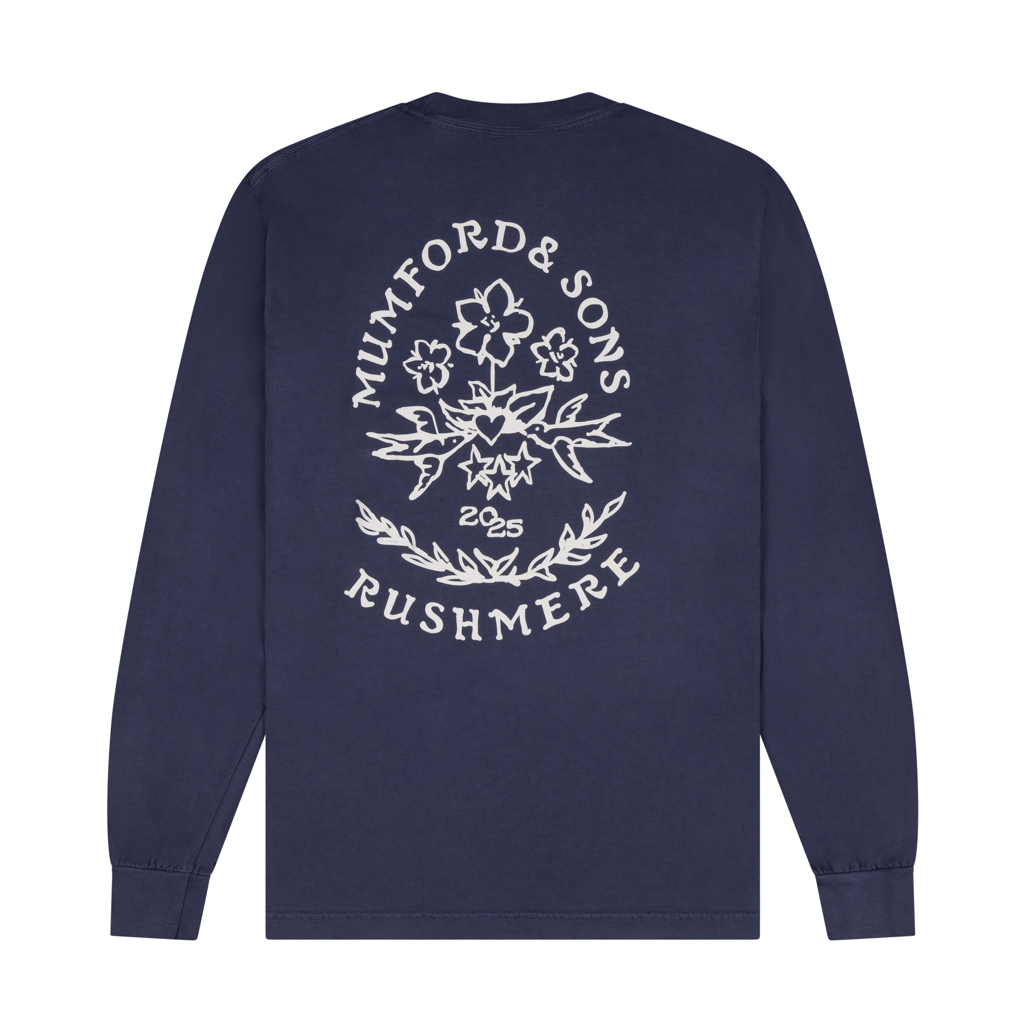 Mumford & Sons  - Blue Stamp Print Long Sleeve T-Shirt