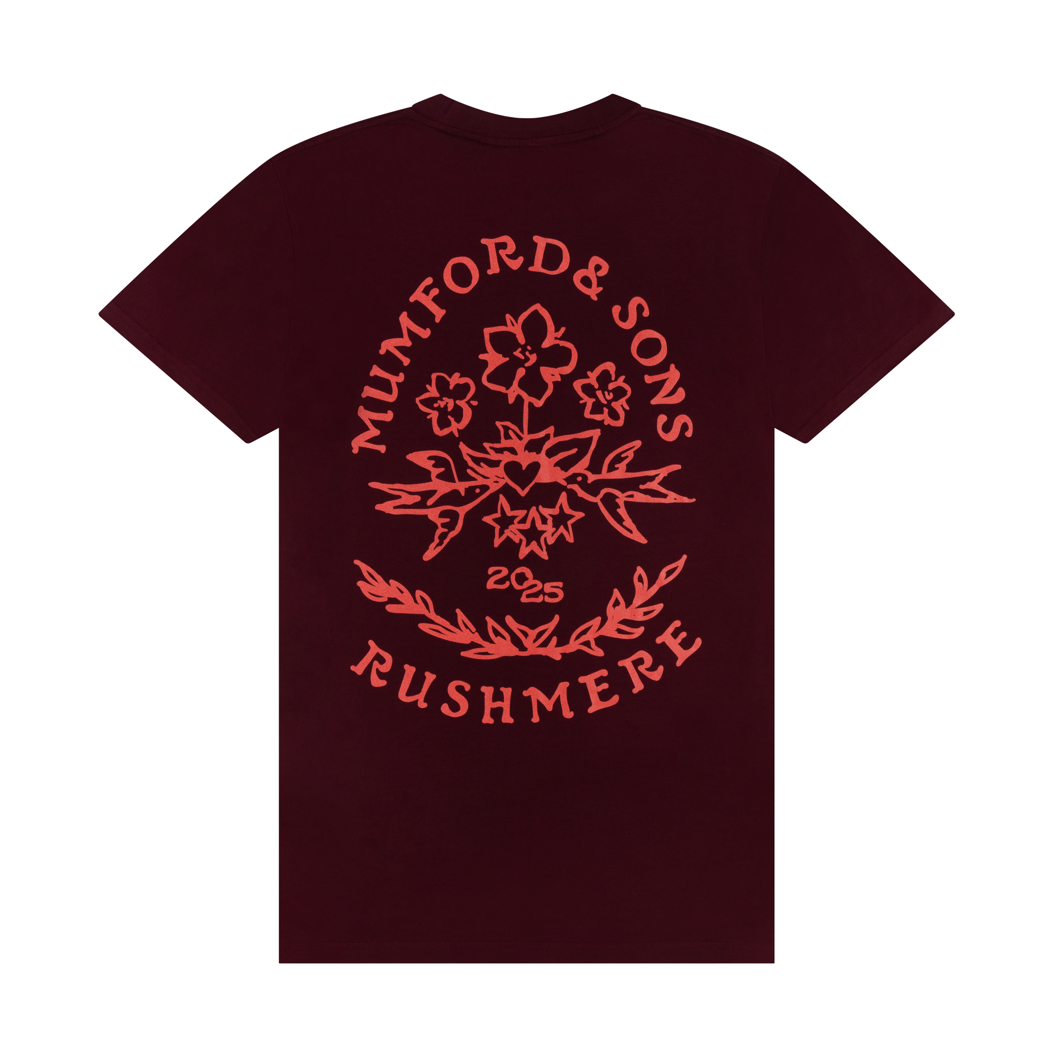 Mumford & Sons - Maroon Stamp Print T-Shirt