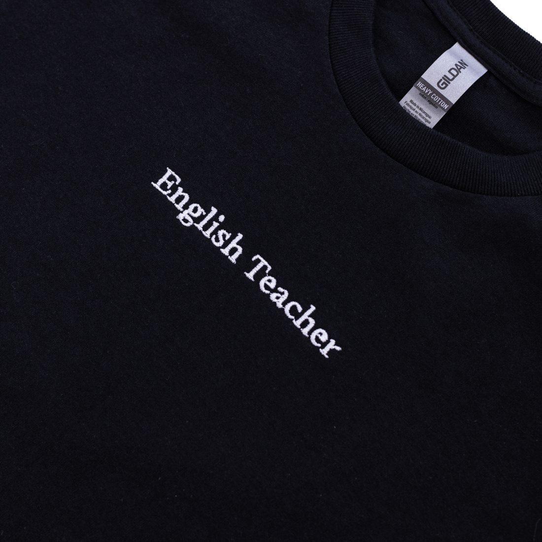 English Teacher - English Teacher Embroidered Black T-shirt